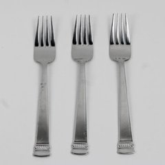 Lot of 3 Oneida Silver Dorset Pattern 18/0 Stainless Dinner Forks 8" Good