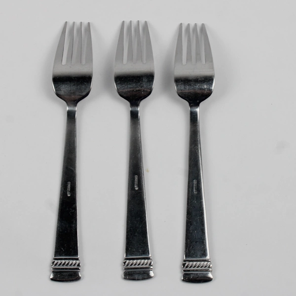 Lot of 3 Oneida Silver Dorset Pattern 18/0 Stainless Dinner Forks 8" Good