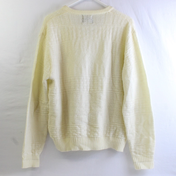Vintage JCPenney The Men's Shop L Yellow Knit V Neck Pullover Sweater 