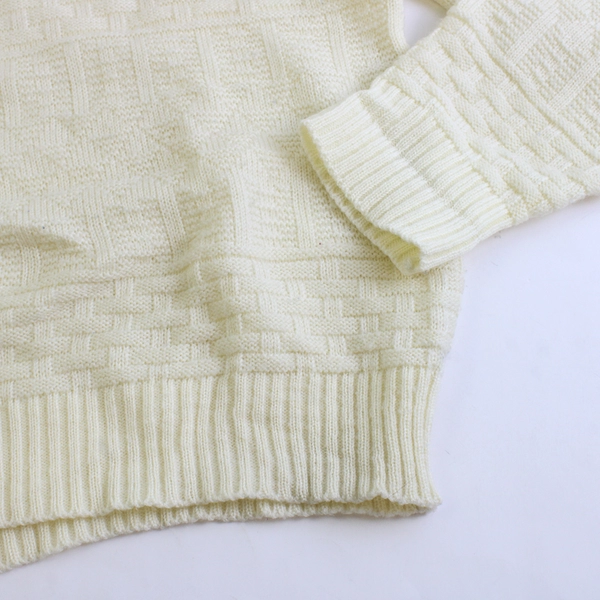 Vintage JCPenney The Men's Shop L Yellow Knit V Neck Pullover Sweater 