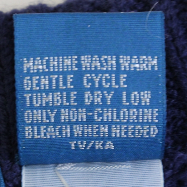 Vintage Towncraft Men's L Dark Blue Acrylic Cable Knit Pullover Sweater