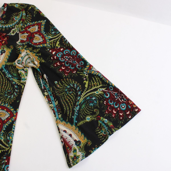 Antthony Original Women's M Black w/ Multicolor Filigree Design Blouse