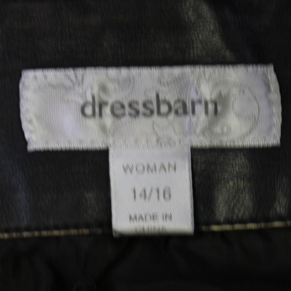 Dressbarn Women's 14/16 Oil Slick Dark Brown Faux Leather Zip Up Jacket