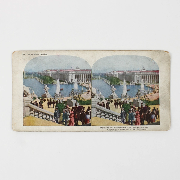 Lot of 2 St. Louis Fair Series TW Ingersoll Color Stereoview Cards 1904