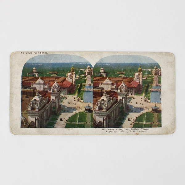 Lot of 2 St. Louis Fair Series TW Ingersoll Color Stereoview Cards 1904