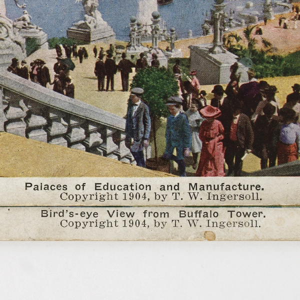 Lot of 2 St. Louis Fair Series TW Ingersoll Color Stereoview Cards 1904