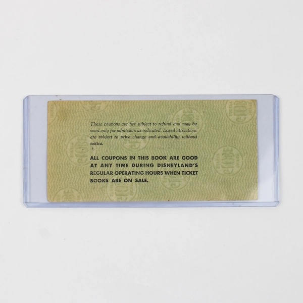 Vintage Disneyland One Adult Admission Magic Key Coupon 1960s