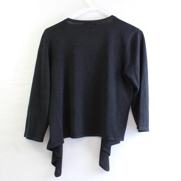 Alfani Women's M Black Beaded Half Sleeve Shawl Cardigan 100% Silk