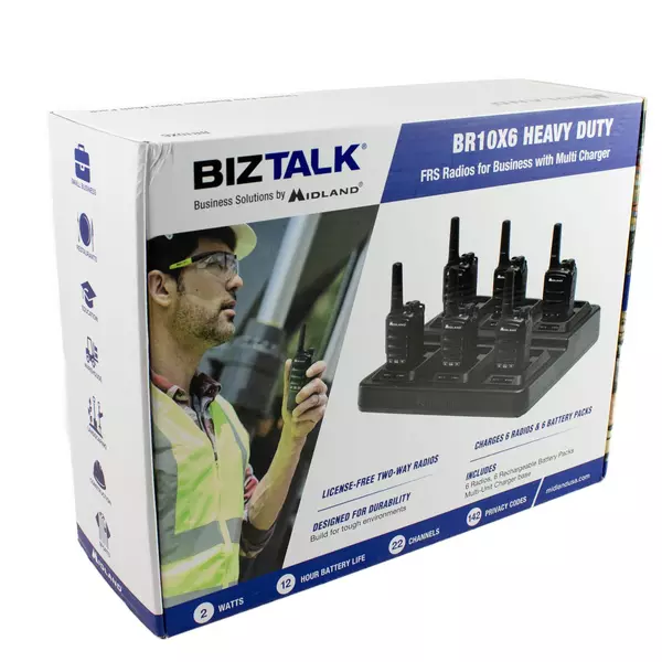 Midland BR10X6 Heavy-Duty Business Long Range Two-Way Radios New