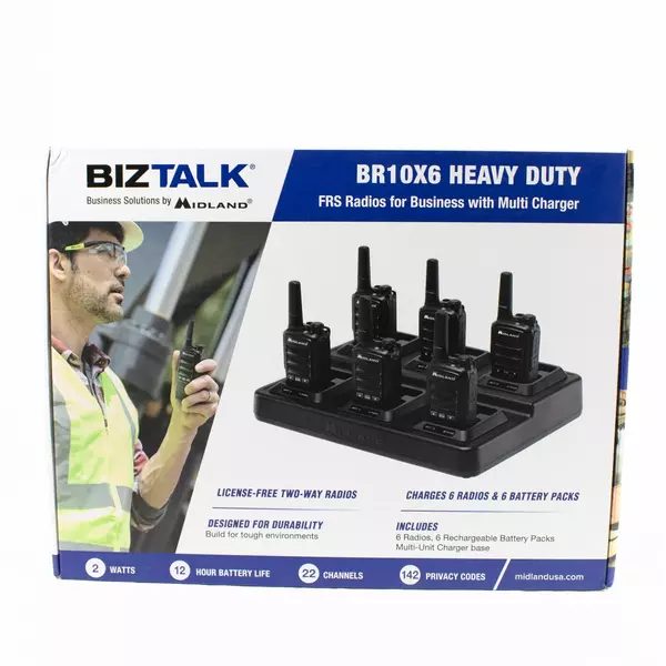 Midland BR10X6 Heavy-Duty Business Long Range Two-Way Radios New