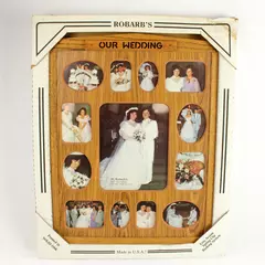 Robarb's Our Wedding Solid Oak Collage Photo Frame New 24.5x20 in