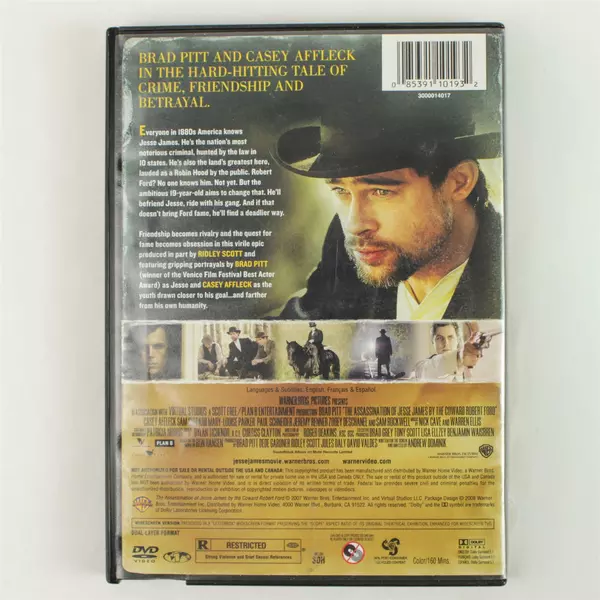 The Assassination of Jesse James by the Coward Robert Ford DVD 2008