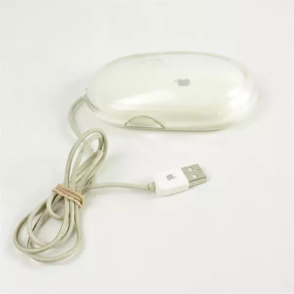 Vintage Apple Pro Mouse M5769 Clear White USB Tested Works Translucent