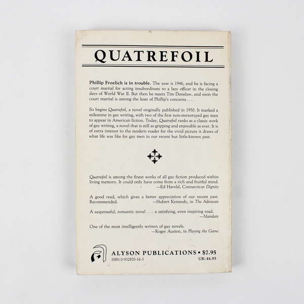 Vintage Quatrefoil by James Barr 1986 Paperback Alyson Publications Inc