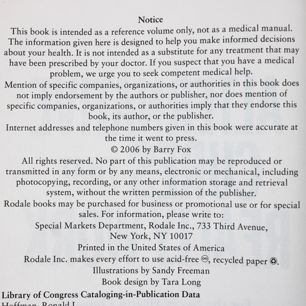 Alternative Cures That Really Work by Ronald Hoffman & Barry Fox 2006 Paperback