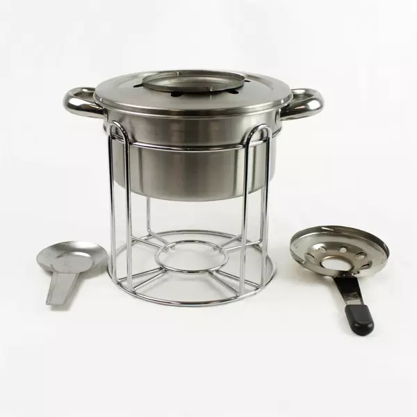Stainless Steel Fondue Set - Compact Fondue Pot