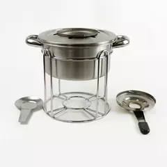 Stainless Steel Fondue Set - Compact Fondue Pot
