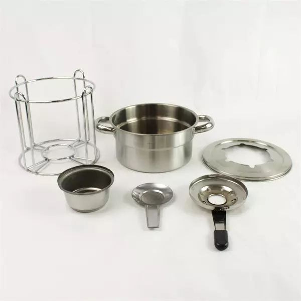 Stainless Steel Fondue Set - Compact Fondue Pot