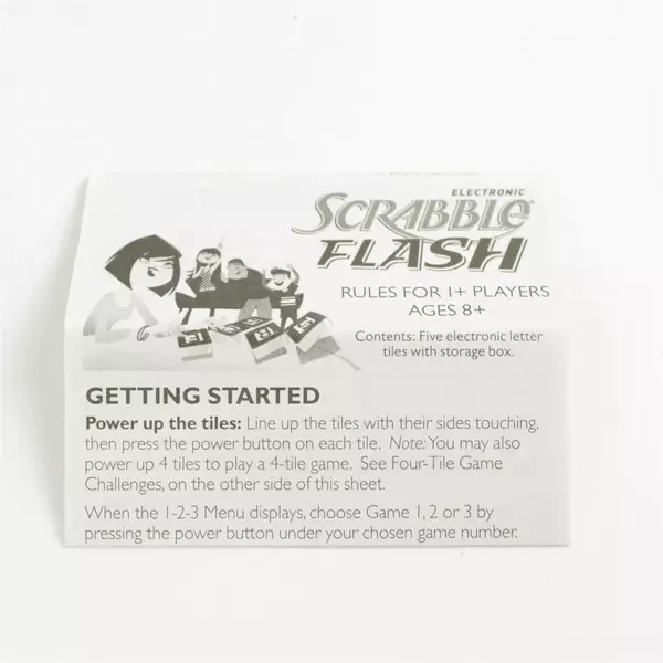 Hasbro Scrabble Flash Electronic Word Game Black Case - Needs Batteries