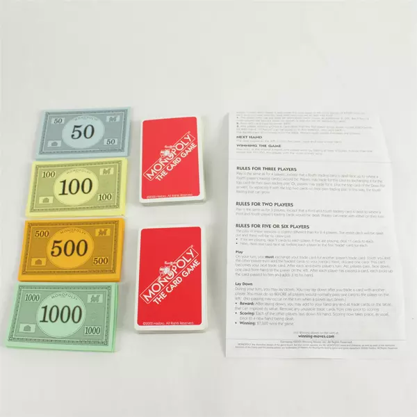 Vintage Monopoly Card Game Winning Moves Finance Cards