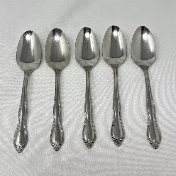 Lot Of 5 Oneida Silver Montclair (Stainless) Flatware Teaspoons 6" Long