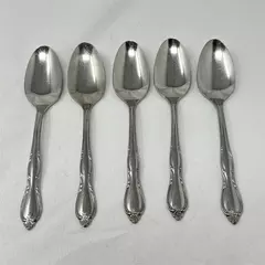 Lot Of 5 Oneida Silver Montclair (Stainless) Flatware Teaspoons 6" Long