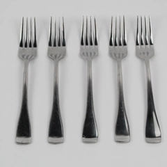 Lot of 5 Oneida Surge Stainless Steel Salad Forks 7"