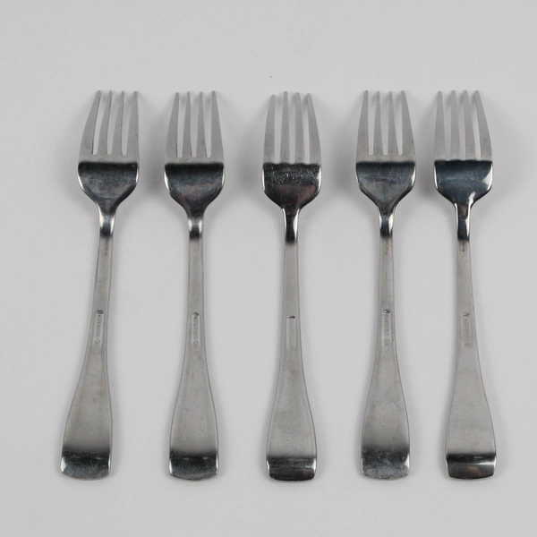 Lot of 5 Oneida Surge Stainless Steel Salad Forks 7"
