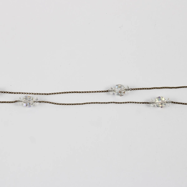 Vintage Aurora Borealis Bead Cluster Pendant Necklace 24"