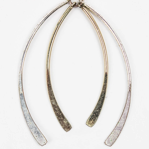 Gold and Silver-Tone Double Ichthus Dangle Earrings