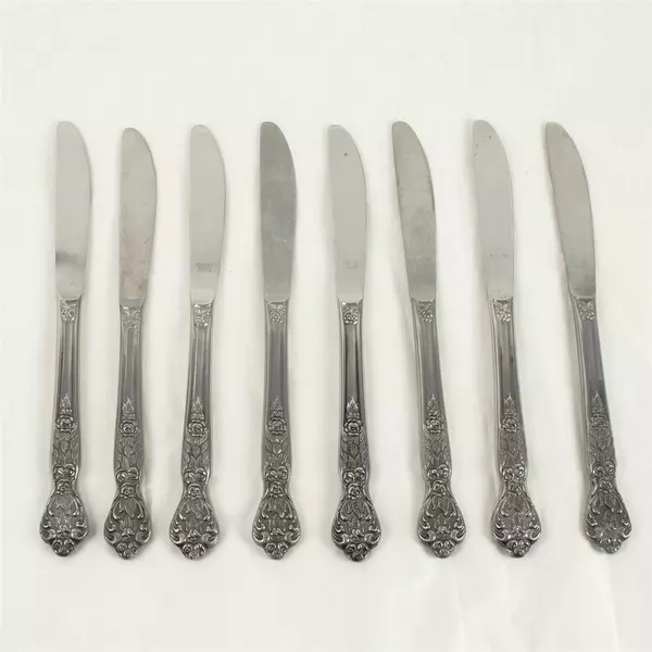 Set of 8 Versailles By MSI Stainless Modern Solid Butter Knives 9" 