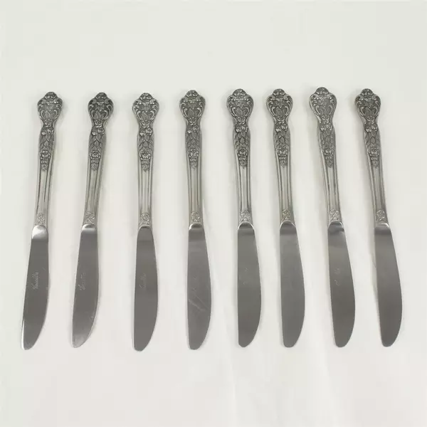 Set of 8 Versailles By MSI Stainless Modern Solid Butter Knives 9" 