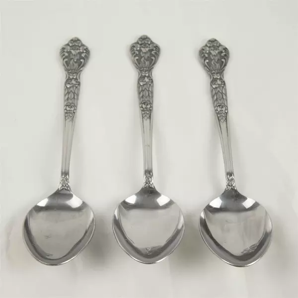 Set of 3 Versailles MSI Stainless Steel Tablespoons Serving Spoons 8"