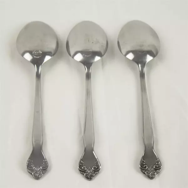 Set of 3 Versailles MSI Stainless Steel Tablespoons Serving Spoons 8"