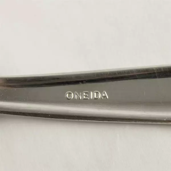 Lot of 3 Oneida Satin Rattan Serving Spoons & Medium Solid Fork 8.25"