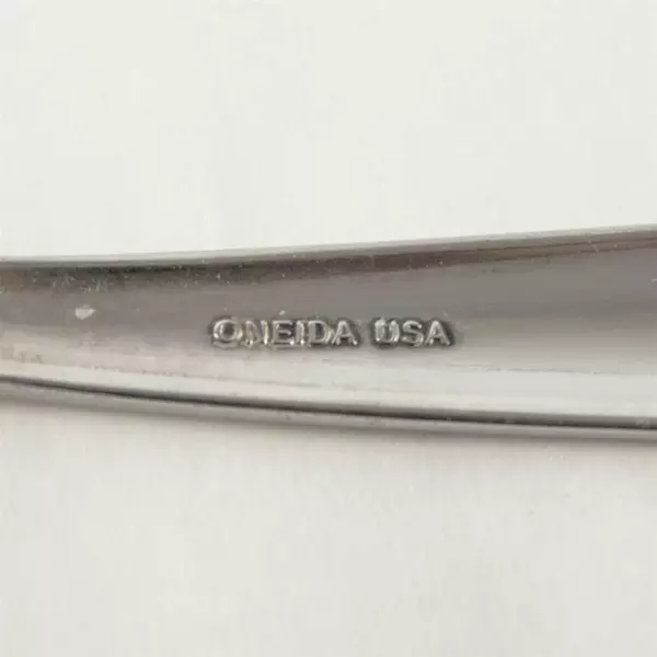 Set of 7 Oneida Satin Rattan Oval Soup Spoons 7" Stainless 