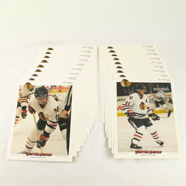 Lot of 18 8x10 Portland Winterhawks Photos 1998-99 WHL Players