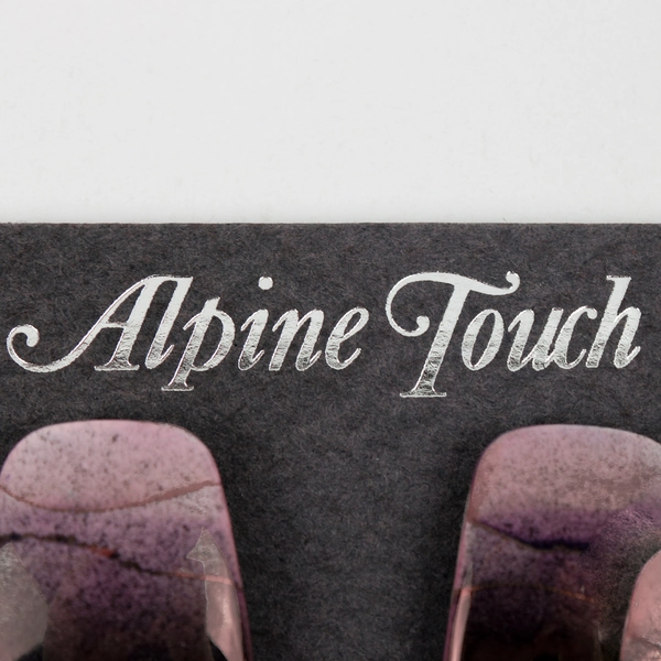 Alpine Touch Fine Porcelain Purple and Metallic Gradient Design Earrings