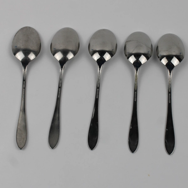 Lot Of 5 Oneida Silver Debonair (Stainless) Flatware Soup Spoons 7" Long