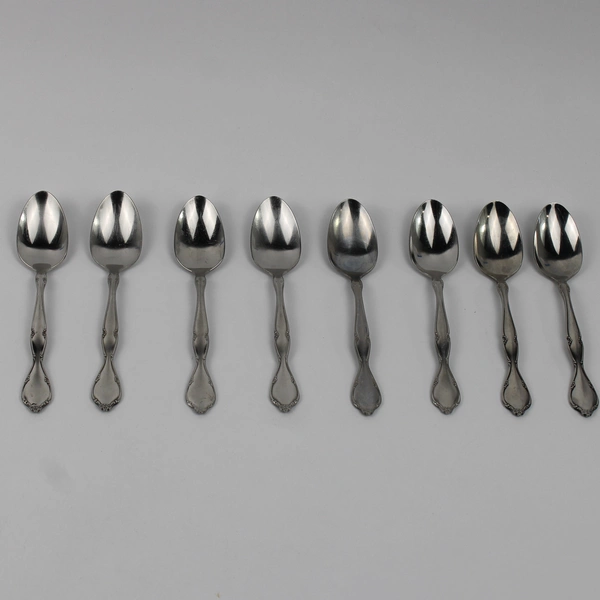 Lot of 8 Oneida Silver Lakewood-Tuxedo Pattern Stainless Teaspoons 6" Good