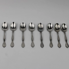 Lot of 8 Oneida Silver Lakewood-Tuxedo Pattern Stainless Teaspoons 6" Good