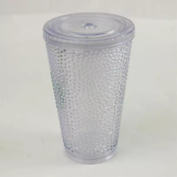 Starbucks 16oz Textured Hobnail Clear Cold Cup Acrylic Tumbler No Straw