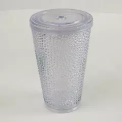 Starbucks 16oz Textured Hobnail Clear Cold Cup Acrylic Tumbler No Straw