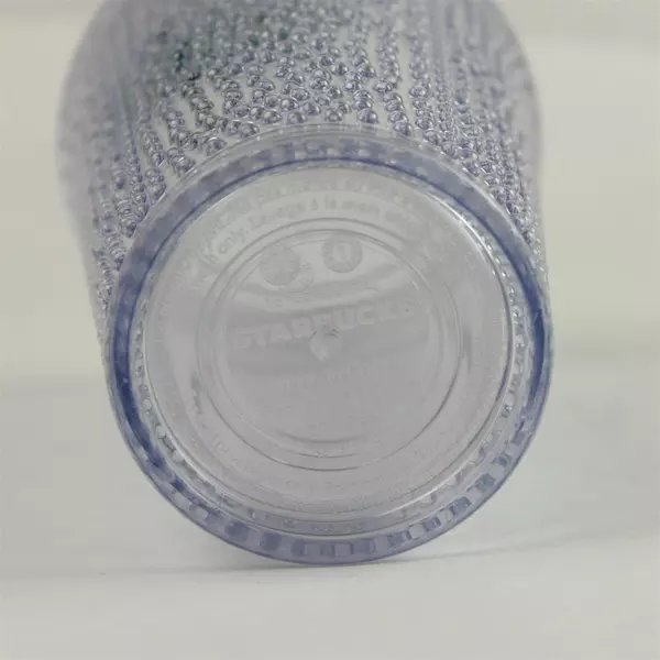 Starbucks 16oz Textured Hobnail Clear Cold Cup Acrylic Tumbler No Straw