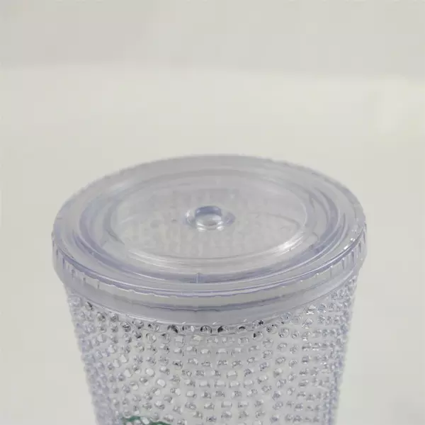 Starbucks 16oz Textured Hobnail Clear Cold Cup Acrylic Tumbler No Straw