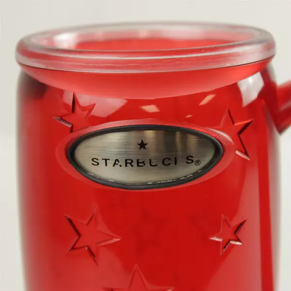 Starbucks 2003 Barista 16oz Red Rocket Cold Cup w/ Handle & Dome Lid Rare