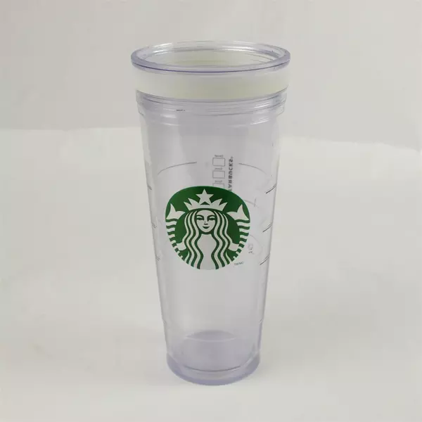 Starbucks 24oz Venti Clear Acrylic Double Wall Cold Cup Tumbler No Lid/Straw