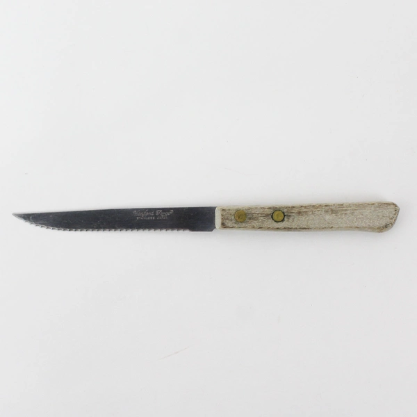 2 Vintage Hanford Forge 4" Blade Stainless Steel Steak Knives W/ Wood Handles