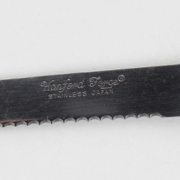 2 Vintage Hanford Forge 4" Blade Stainless Steel Steak Knives W/ Wood Handles