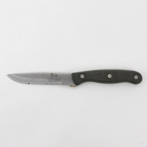 2 Chicago Cutlery Black Handle Full Tang 4.5" Serrated Blade Utility Knives
